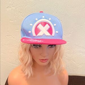 (0328) Unisex Blue and Pink Cap with Chopper .. Logo